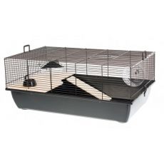 Klec pro hlodavce TOMMY + Wood - 78 x 48 x 33 cm ČERNÁ