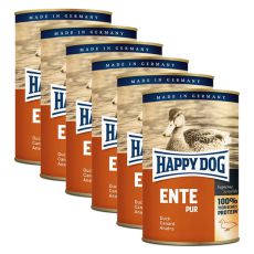 Happy Dog Pur - Ente/kachna, 6 x 400g