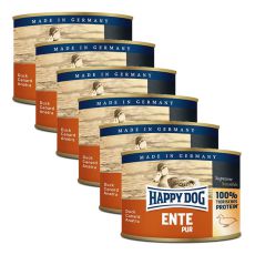 Happy Dog Pur - Ente/kachna, 6 x 200g, 5+1 GRATIS