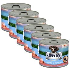 Happy Dog Sensible Puppy & Junior 6 x 200 g / kuře a losos