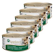 Applaws Cat - konzerva pro kočky s tuňákem a mořskými řasami, 6 x 70 g