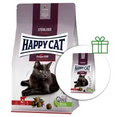 Happy Cat Sterilised Voralpen-Rind / hověz&iacute; 1,3 kg 1+1 ZDARMA