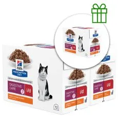 Hill's Prescription Diet i/d P&eacute;če o zaž&iacute;v&aacute;n&iacute; kapsička pro kočky kuře 12 x 85 g, 2+1 ZDARMA
