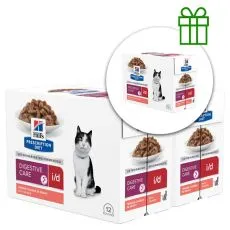 Hill's Prescription Diet i/d P&eacute;če o zaž&iacute;v&aacute;n&iacute; kapsička pro kočky losos 12 x 85 g, 2+1 ZDARMA