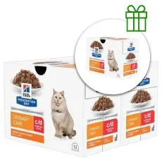 Hill's Prescription Diet c/d Stress P&eacute;če o močov&yacute; syst&eacute;m pro kočky 12 x 85 g, 2+1 ZDARMA