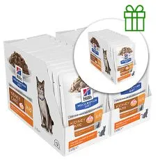 Hill's Prescription Diet k/d P&eacute;če o ledviny kapsička pro kočky 12 x 85 g, 2+1 ZDARMA