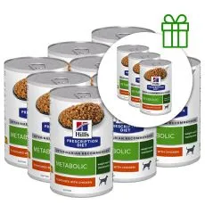 Hill's Prescription Diet Metabolic Regulace hmotnosti konzerva pro psy 370 g, 9+3 ZDARMA