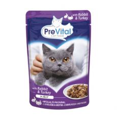 PreVital Cat Kapsička s králičím a krůtím v želé 100 g