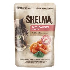 Shelma Cat Kapsička losos-spirulina v omáčce 85 g