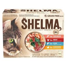 Shelma Cat Kapsička maso a ryby v omáčce 12 x 85 g