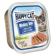 Happy Cat Minkas DUO Paté hovězí a losos 100 g