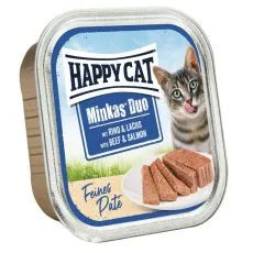 Happy Cat Minkas DUO Pat&eacute; hověz&iacute; a losos 100 g