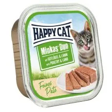 Happy Cat Minkas DUO Pat&eacute; drůbež&iacute; a jehněč&iacute; 100 g