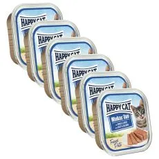 Happy Cat Minkas DUO Pat&eacute; hověz&iacute; a losos 6 x 100 g