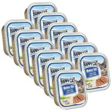 Happy Cat Minkas DUO Pat&eacute; hověz&iacute; a losos 12 x 100 g