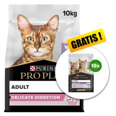 PURINA PRO PLAN CAT DELICATE DIGESTION krůta 10 kg + 10 x kapsička Kitten ZDARMA