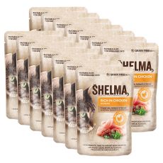 Shelma Cat Kapsička kuřecí maso-rajčata-bylinky v omáčce 14 x 85 g