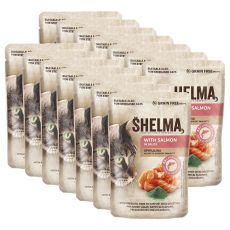 Shelma Cat Kapsička losos-spirulina v omáčce 14 x 85 g