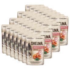 Shelma Cat Kapsička losos-spirulina v omáčce 28 x 85 g