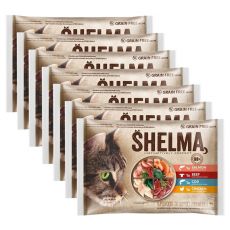 Shelma Cat Kapsička maso a ryby v omáčce 28 x 85 g