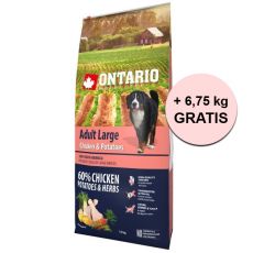 ONTARIO Adult Large – chicken & potatoes 12 kg + 6,75 kg ZDARMA