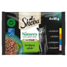 Sheba Natures Collection Kapsičky sm&iacute;&scaron;en&yacute; v&yacute;běr ve &scaron;ť&aacute;vě 4 x 85 g