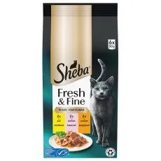 Sheba Fresh & Fine kapsičky pro kočky, kuře a losos 6 x 50 g