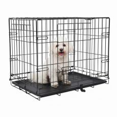Skládací klec pro psy, 2 dvířka, S - 61 x 43 x 49 cm