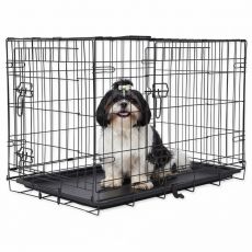 Skládací klec pro psy, 2 dvířka, M - 75 x 46 x 53 cm