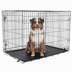 Skládací klec pro psy, 2 dvířka, XL - 106 x 69 x 77 cm