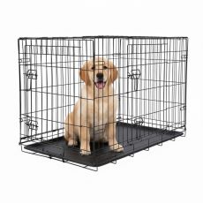 Skládací klec pro psy, 2 dvířka, L - 91 x 56 x 63 cm