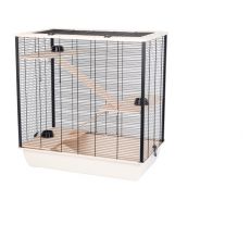 Klec pro hlodavce FRODO + Wood 78 x 48 x 80 cm BÉŽOVÁ