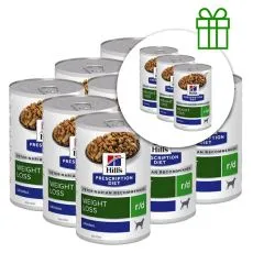 Hill's Prescription Diet r/d Regulace hmotnosti konzerva pro psy 350 g, 9+3 ZDARMA
