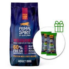 Primal Spirit Dog 60% Wilderness Dog iberské prase 12 kg + 2 x pamlsky ZDARMA