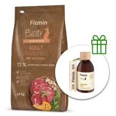 Fitmin Purity Adult Beef Grain Free 12 kg + Fitmin Purity Lososov&yacute; olej ZDARMA