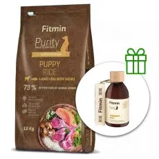 Fitmin Purity Puppy Rice Lamb & Salmon 12 kg + Fitmin Purity Lososov&yacute; olej ZDARMA