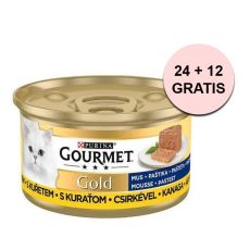 Konzerva Gourmet GOLD - paštika s kuřecím masem 85 g, 24+12 ks ZDARMA
