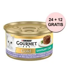 Konzerva Gourmet GOLD - Savoury Cake s jehněč&iacute;m a zelen&yacute;mi fazolkami 85 g, 24+12 ks ZDARMA