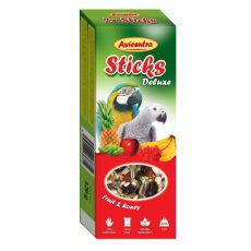 Avicentra Deluxe tyčinky pro velké papoušky – ovoce a med, 2 ks