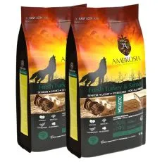 Ambrosia Senior & Sterilized All Breeds Fresh Turkey & Salmon 2 x 12 kg
