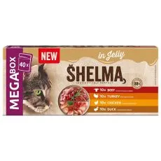 Shelma Cat Kapsička 4 druhy masa v žel&eacute; MEGA BOX 40 x 85 g