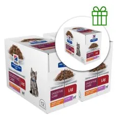 Hill's Prescription Diet i/d P&eacute;če o tr&aacute;ven&iacute; kapsička pro koťata kuře 12 x 85 g, 2+1 ZDARMA