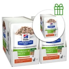 Hill's Prescription Diet Metabolic + Mobility Regulace hmotnosti kapsička pro kočky 12 x 85 g, 2+1 ZDARMA