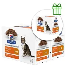Hill's Prescription Diet s/d P&eacute;če o močov&yacute; syst&eacute;m kapsička pro kočky 12 x 85 g, 2+1 ZDARMA