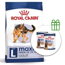 ROYAL CANIN Maxi Adult granule pro dospěl&eacute; psy velk&yacute;ch plemen 15 kg + 2 konzervy ZDARMA
