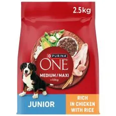 Purina ONE Medium/Maxi Junior granule pro &scaron;těňata kuře 2,5 kg