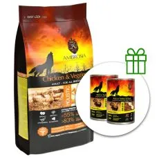 Ambrosia Adult All Breeds Chicken & Veggies 12 kg + 2 konzervy ZDARMA
