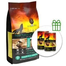 Ambrosia Adult Large Breeds Fresh Turkey & Chicken 12 kg + 2 konzervy ZDARMA
