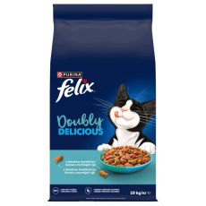 Felix Doubly Delicious granule pro kočky losos, mořsk&eacute; ryby 10 kg