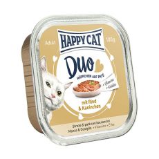 Happy Cat DUO MENU - hovězí a králík, 100 g